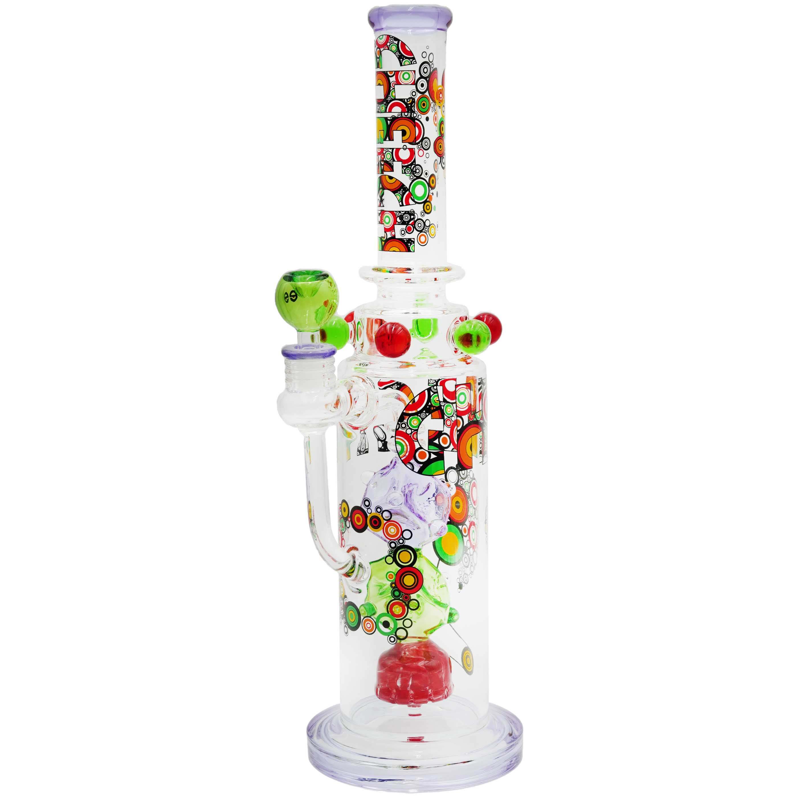Cheech Cubes In Tubes Colorful Straight Waterpipe (CHE-252) | 17 inch | Assorted Colors product image